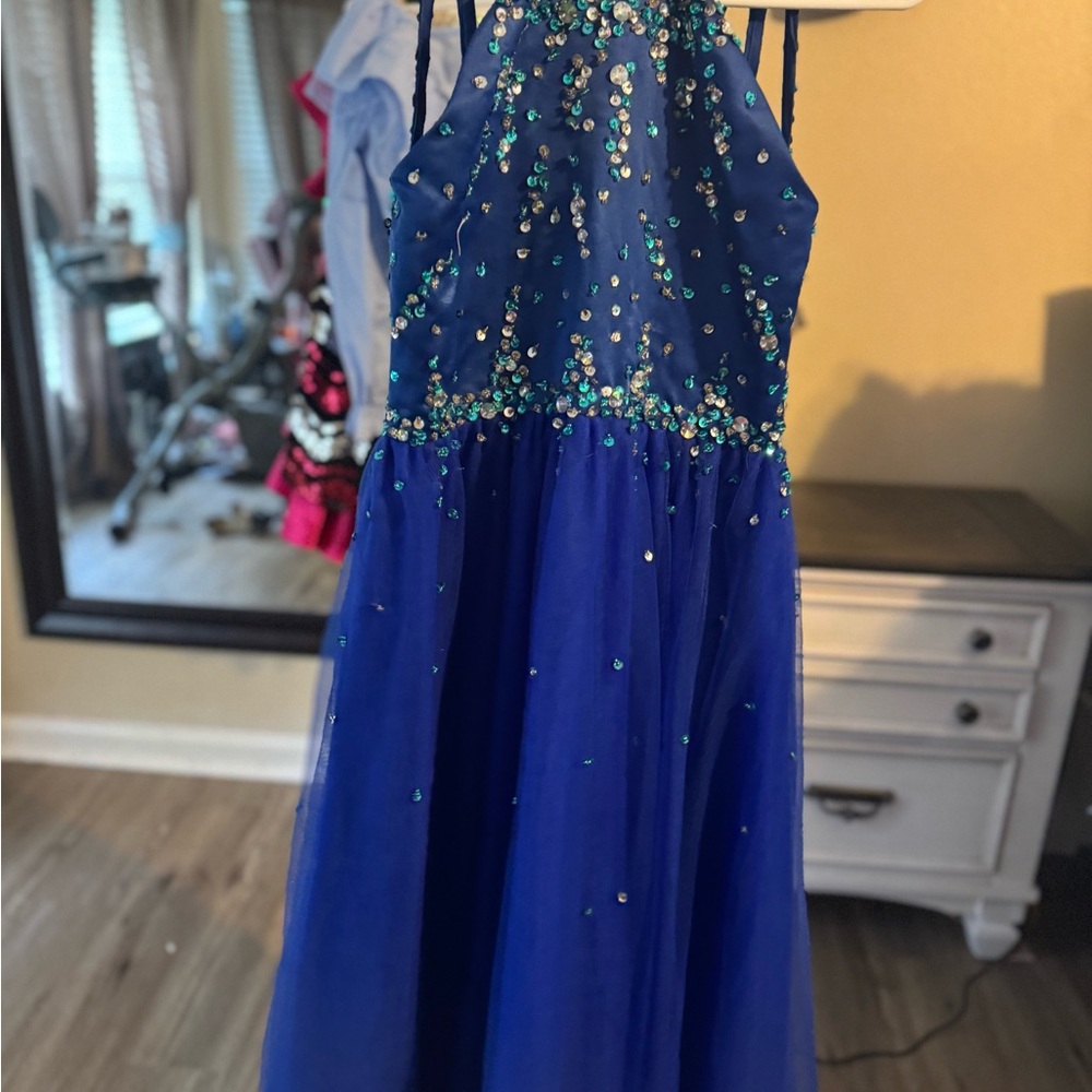 Elegant Blue Sequin Dress